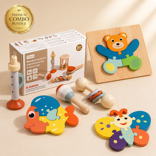2-in-1 Wooden Sensory Play Toy Combo Bundle