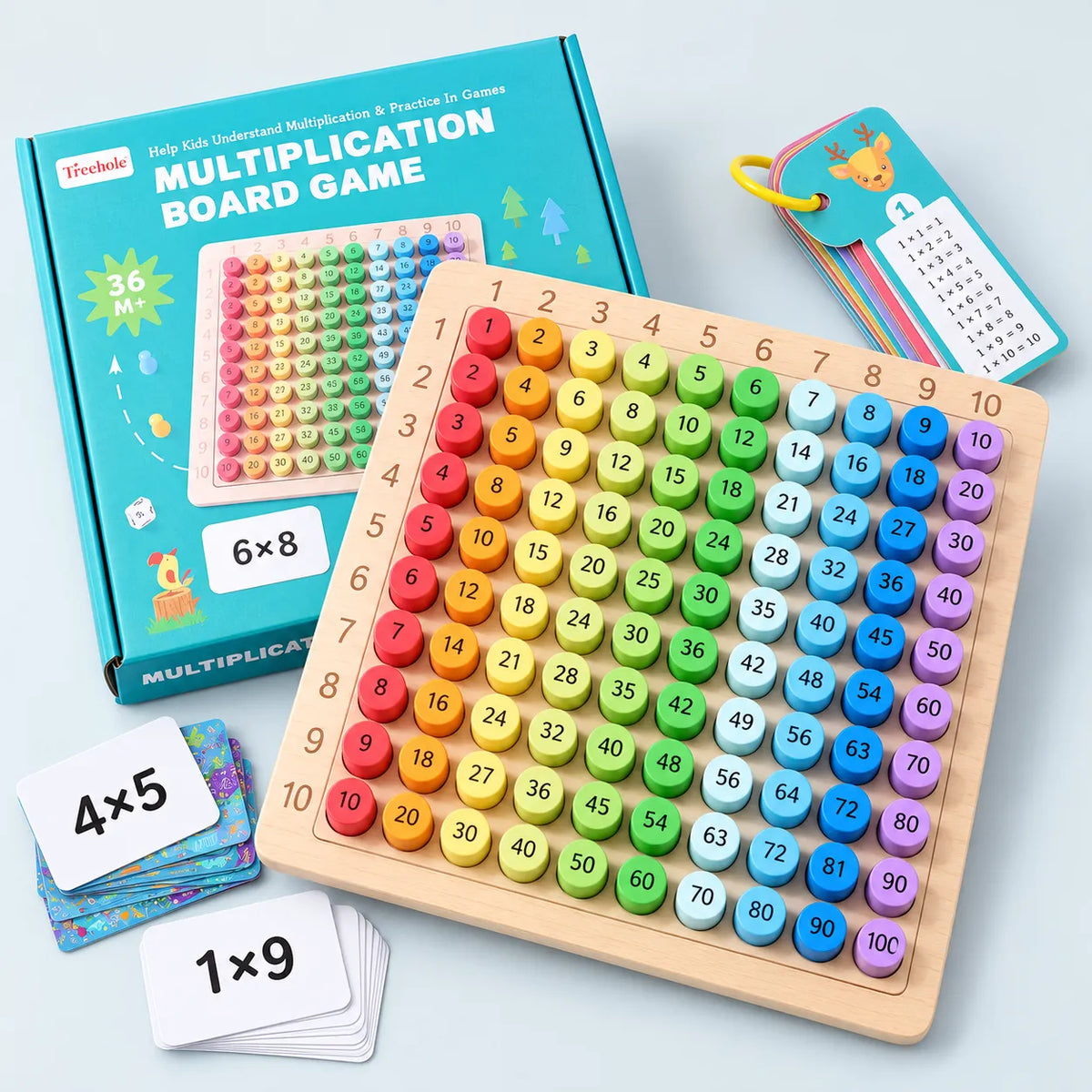 3-in-1 Wooden Educational Multiplication Table Toy
