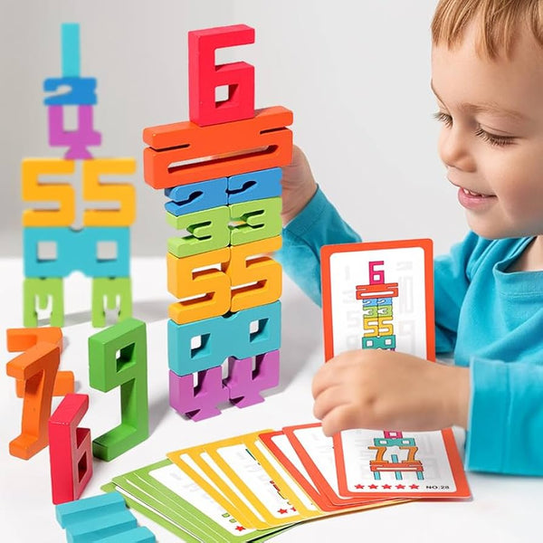 Wooden Number Stacking Game