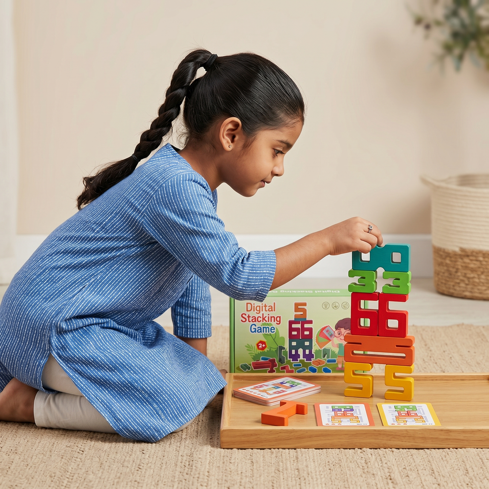 Wooden Number Stacking Game