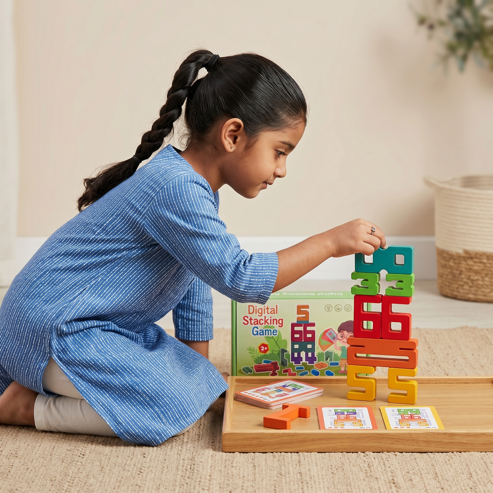 Wooden Number Stacking Game