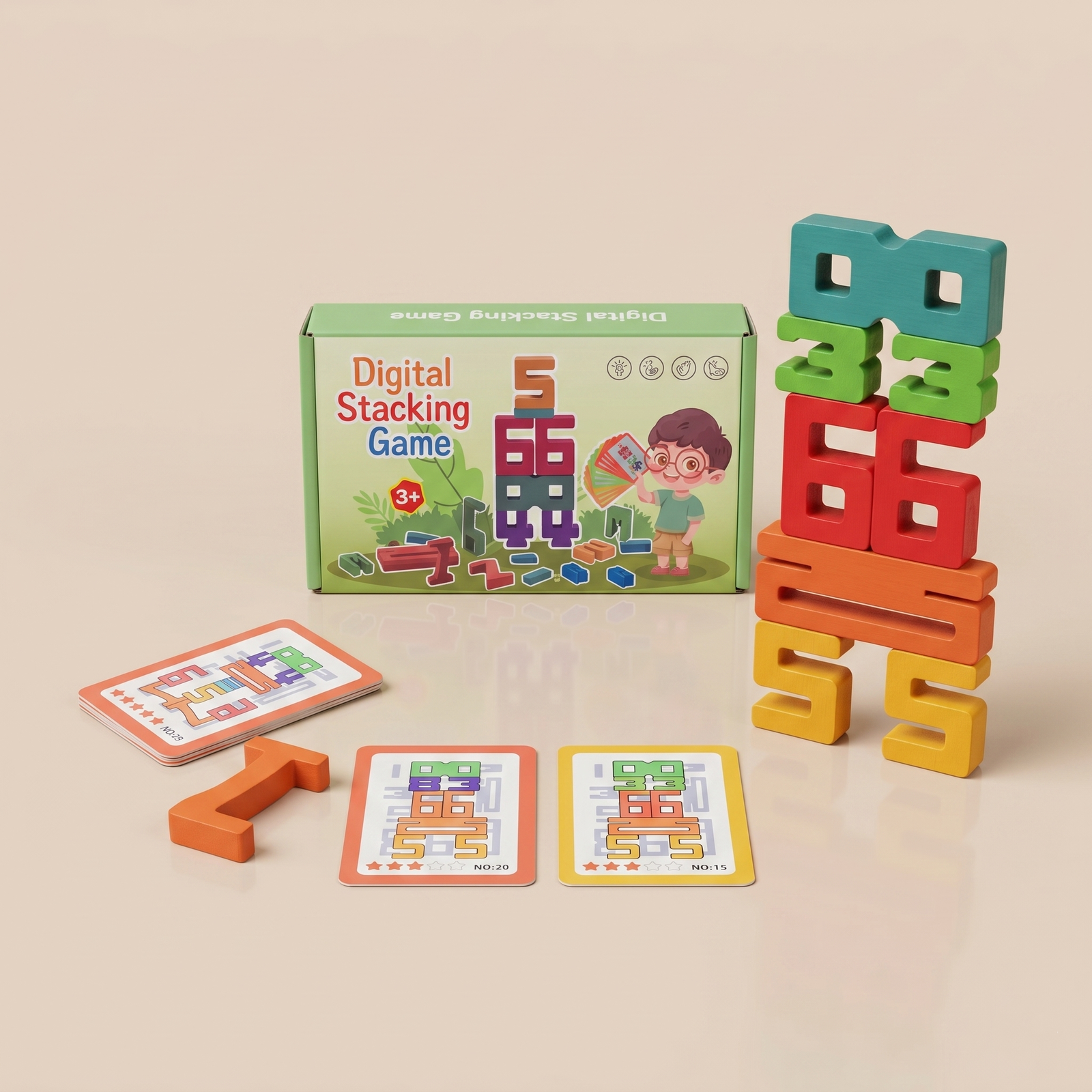 Wooden Number Stacking Game