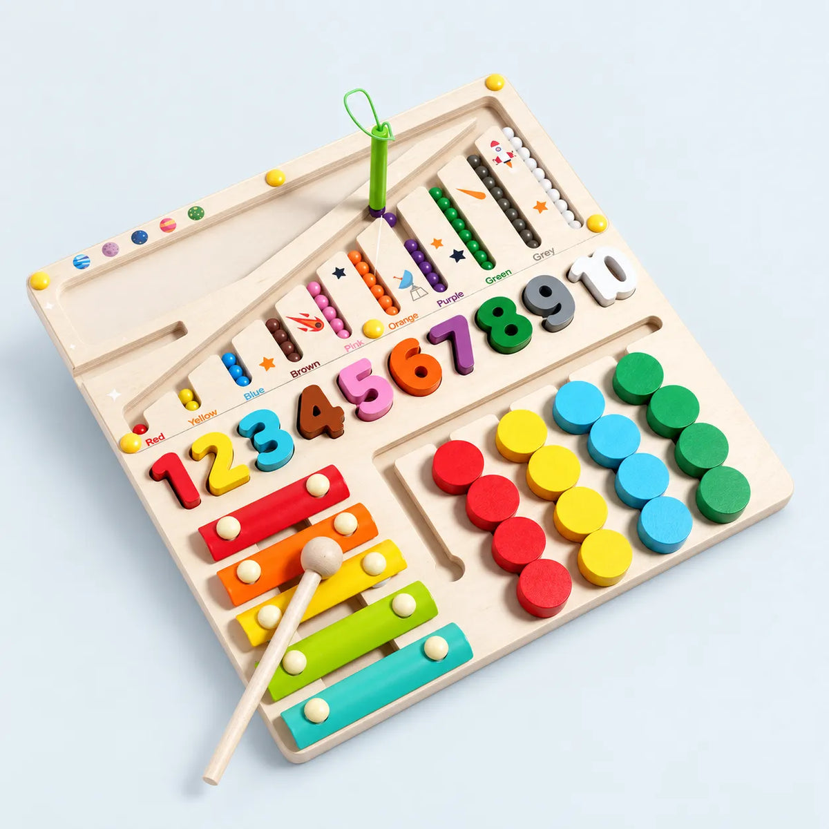Wooden 4-in-1 Multifunctional Learning Board