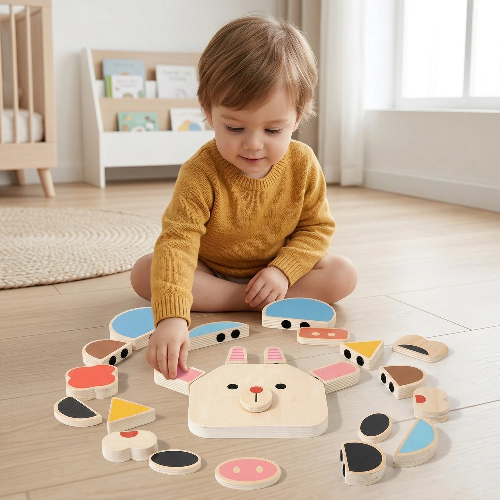 Wooden Face & Emotion Matching Puzzle