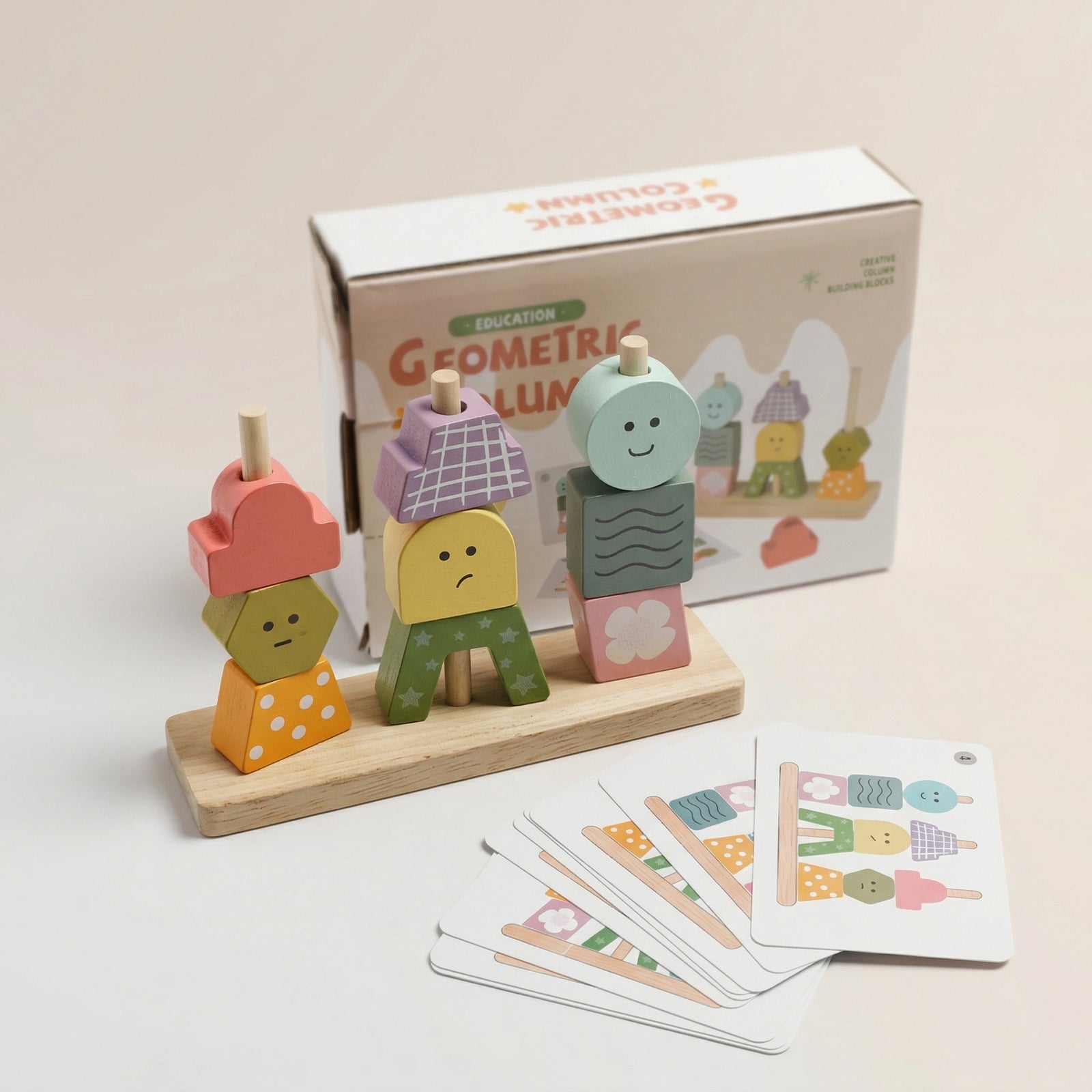 Montessori Wooden Geometric Stacking Toy