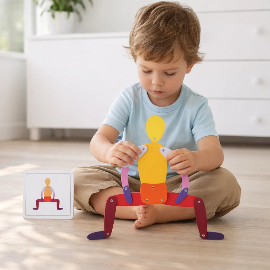 Wooden Stick Figure Pose Matching Toy