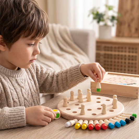 Wooden Color Memory Chess Game