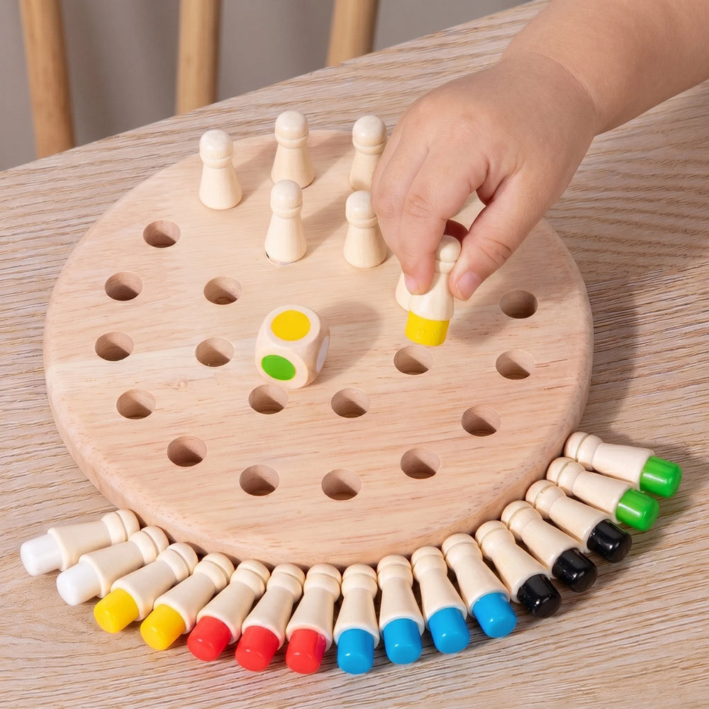 Wooden Color Memory Chess Game