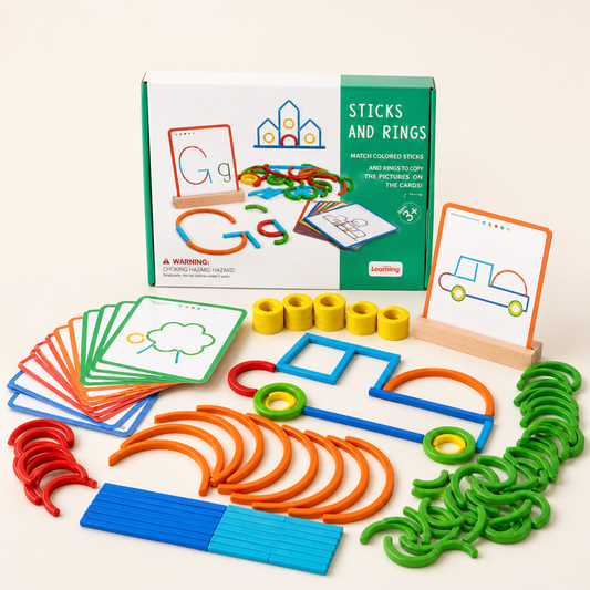 Wooden Sticks & Rings Building Toy