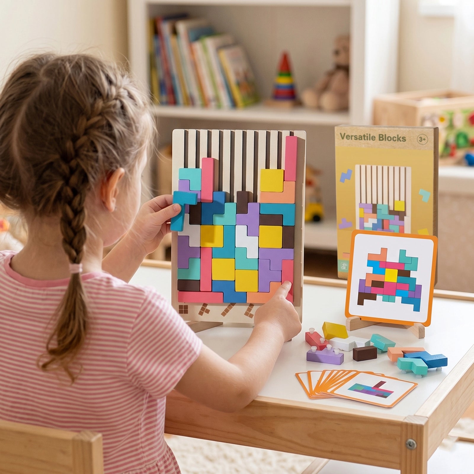 Wooden Tetris Puzzle for Kids