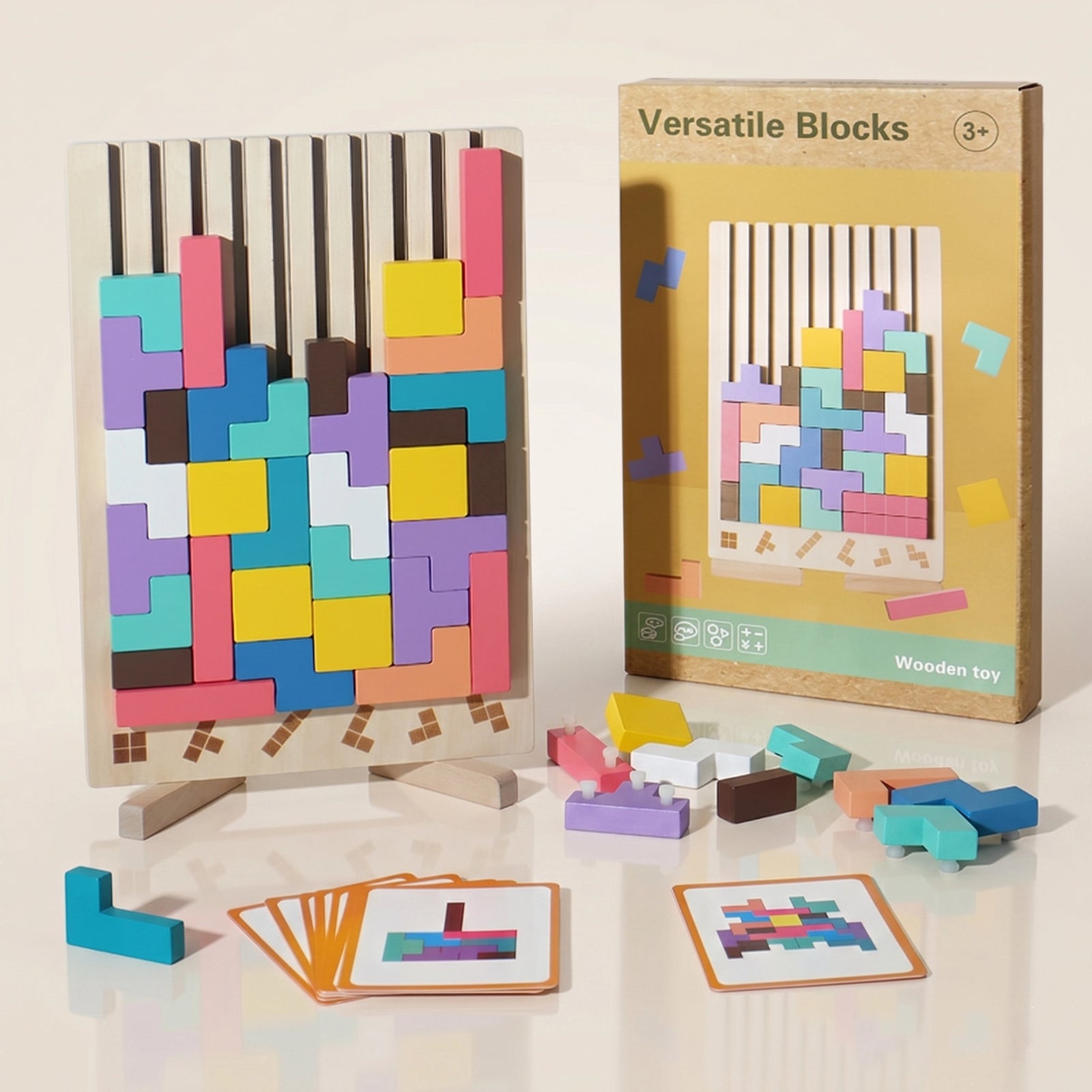 Wooden Tetris Puzzle for Kids